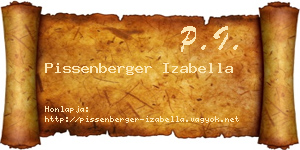 Pissenberger Izabella névjegykártya